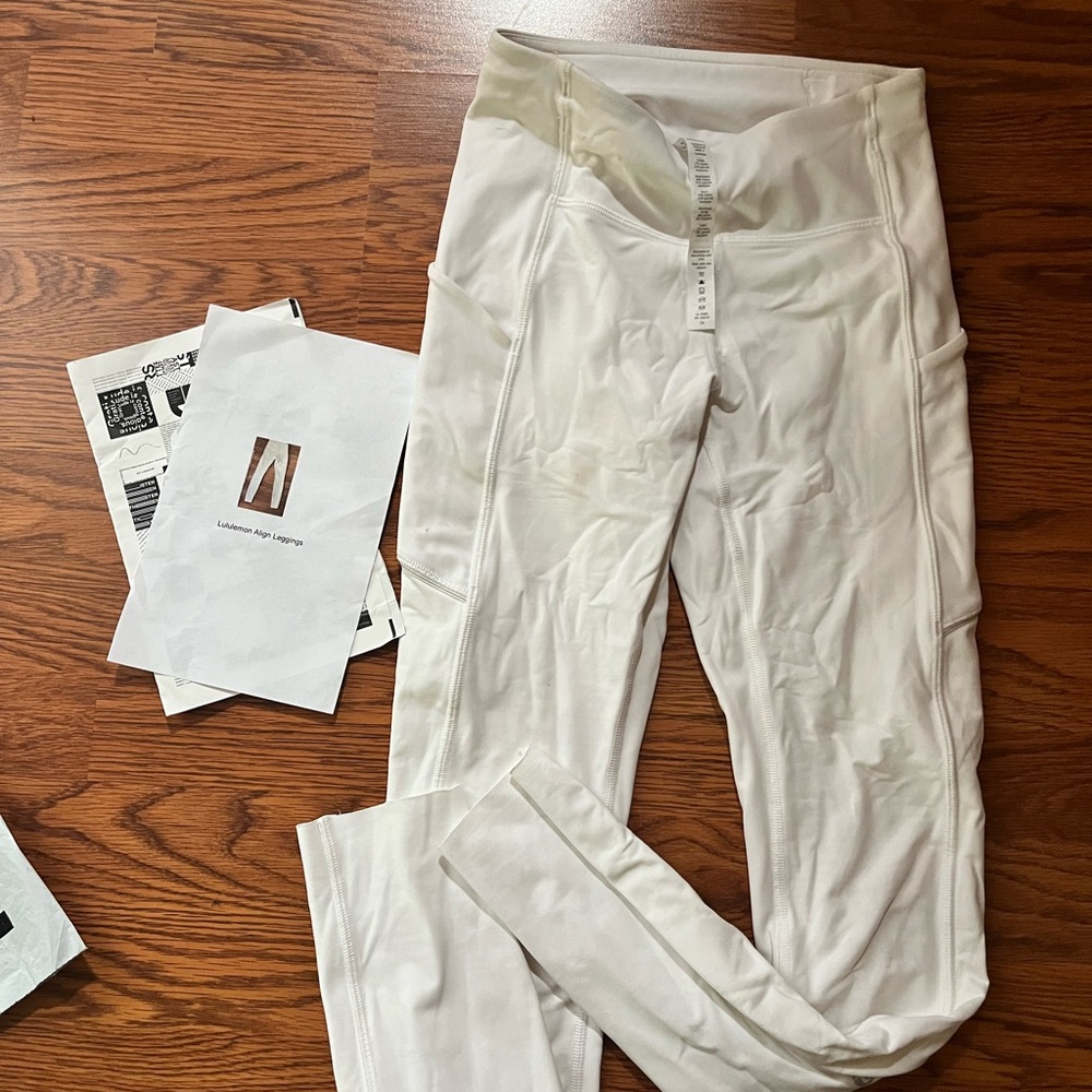 White lululemon Algin leggings